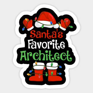 Santa's Favorite Architect Funny Christmas Pajamas Sticker